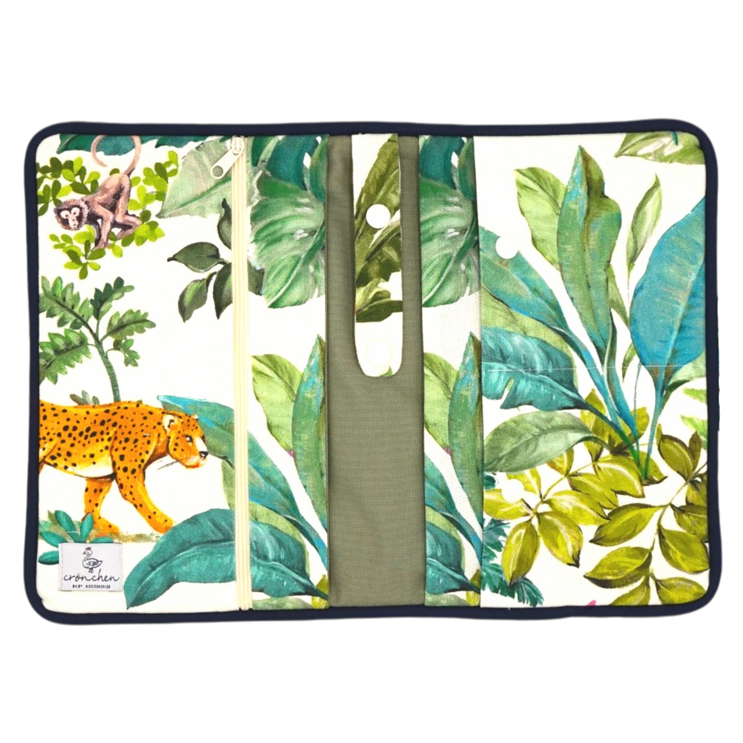 Wickeltasche Dschungeltiere natur - Magnetverschluss