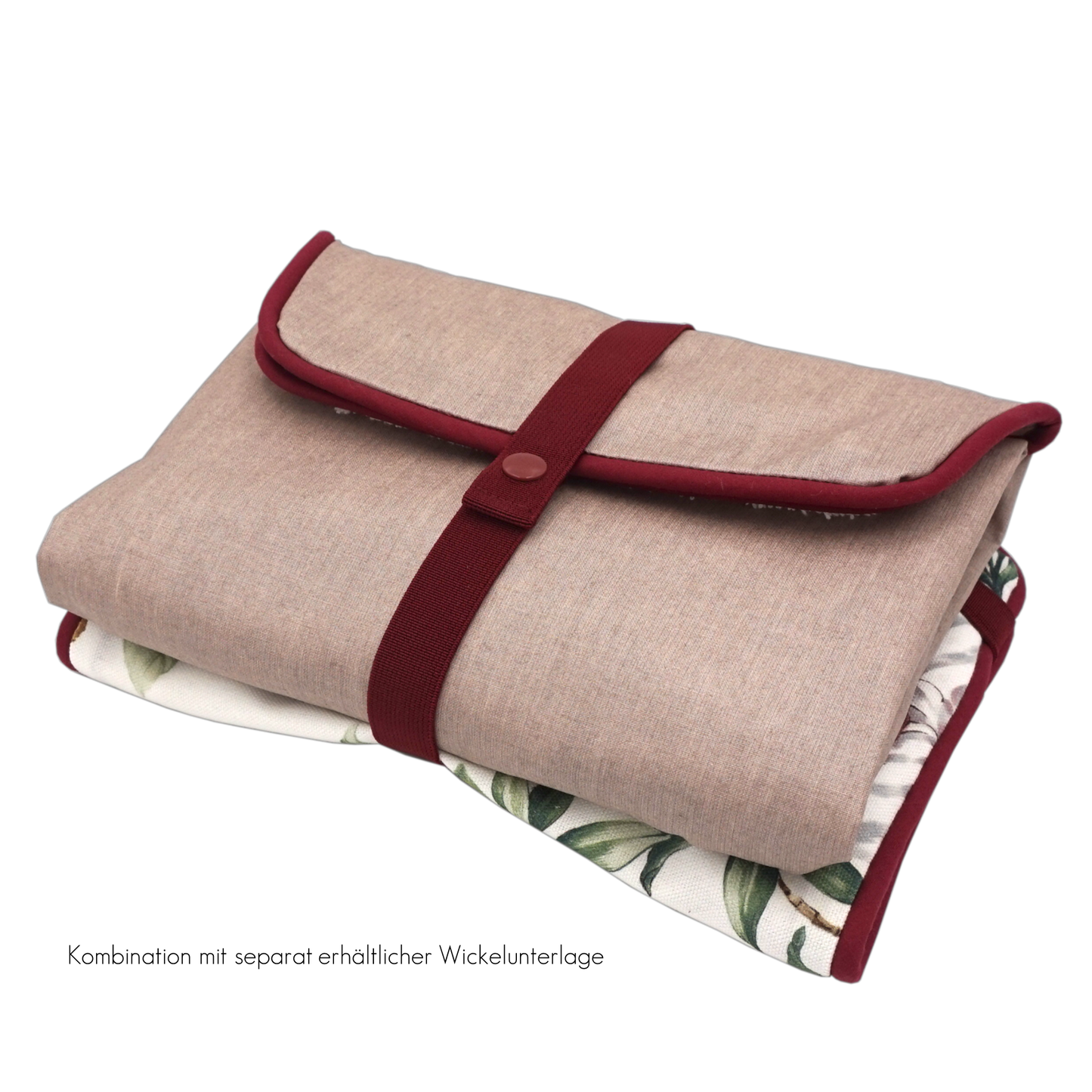 Wickeltasche Affen taupe & bordeaux