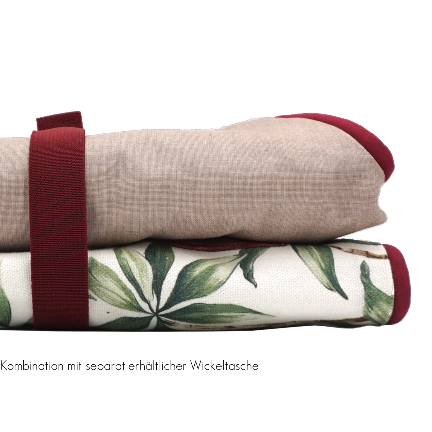 Wickelunterlage Affen taupe & bordeaux