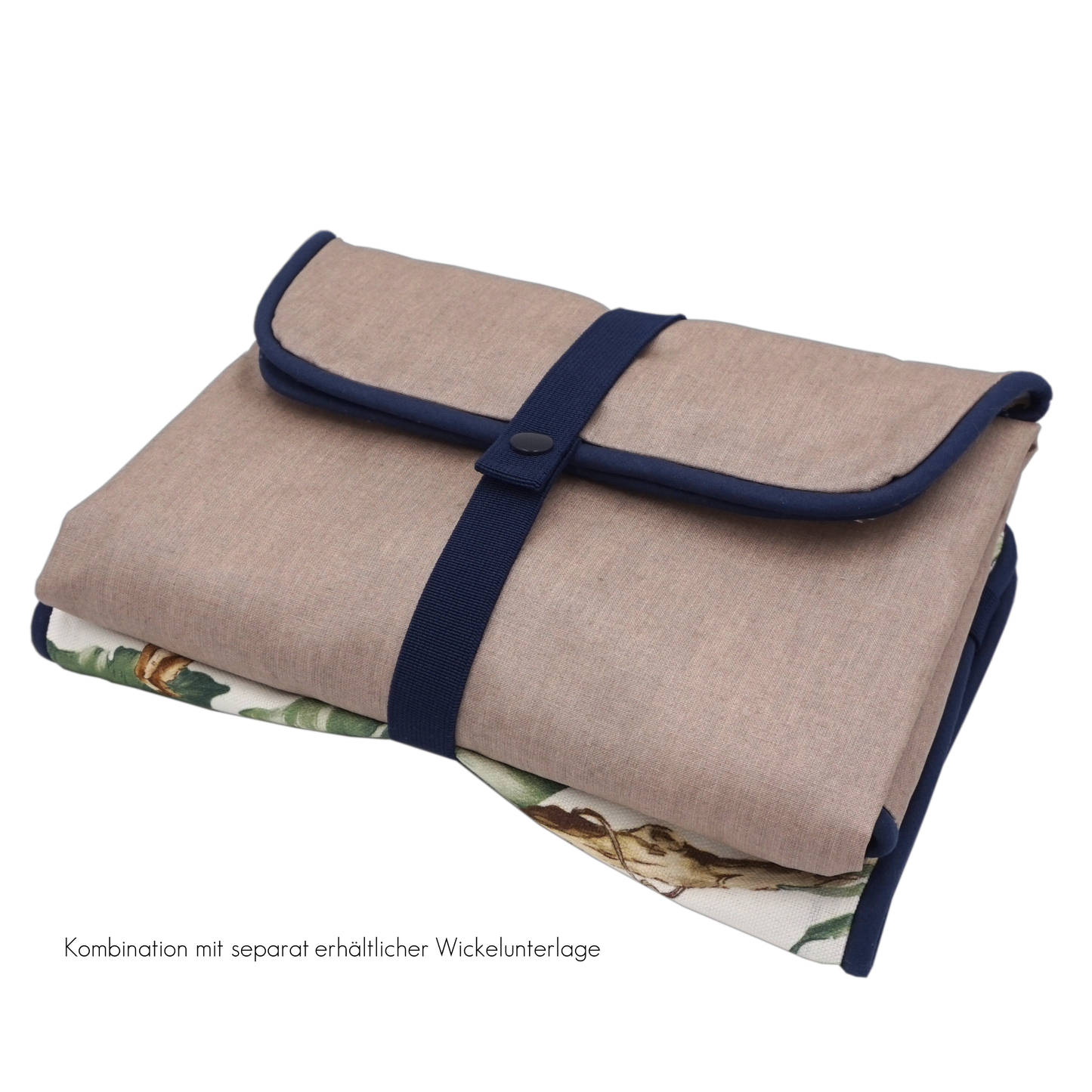 Wickeltasche Affen taupe & dunkelblau