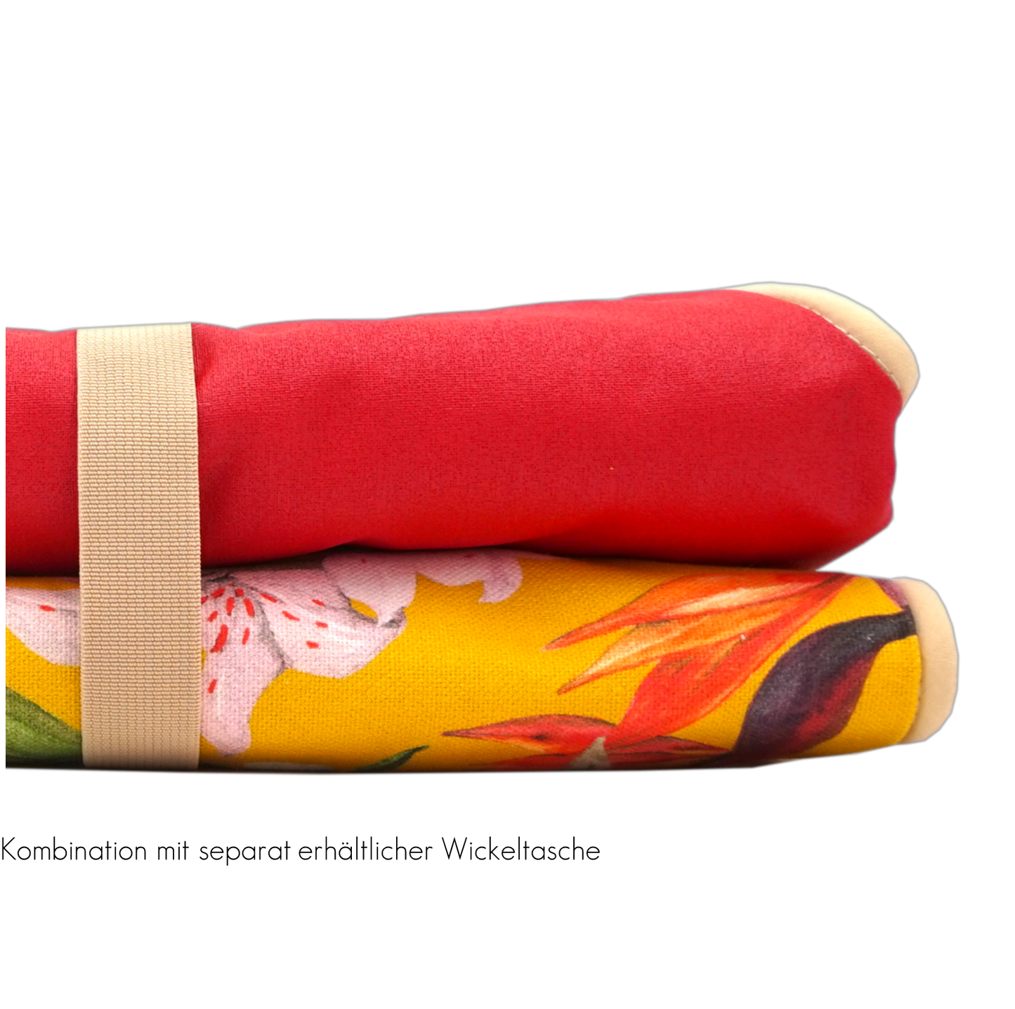 Wickelunterlage gelbe Affen rot & beige