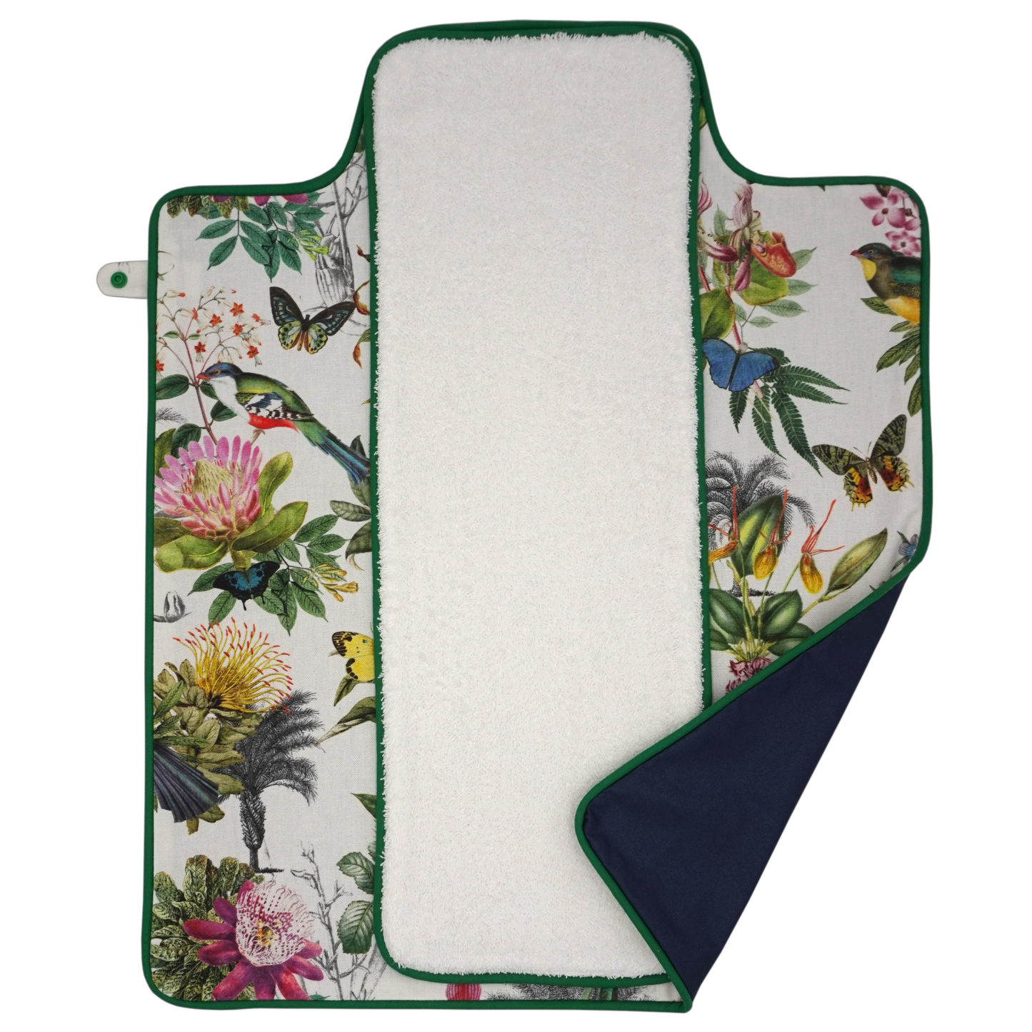 Wickelunterlage Blumen dunkelblau & grün