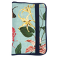 Wickeltasche türkise Blumen dunkelblau